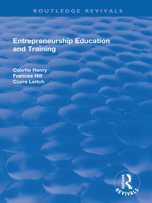 cover image of Entrepreneurship Education and Training
